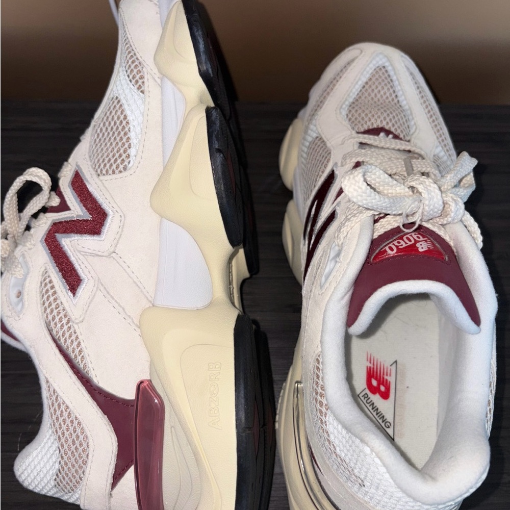 New Balance 9060 Linen Burgundy - Picture 3 of 5